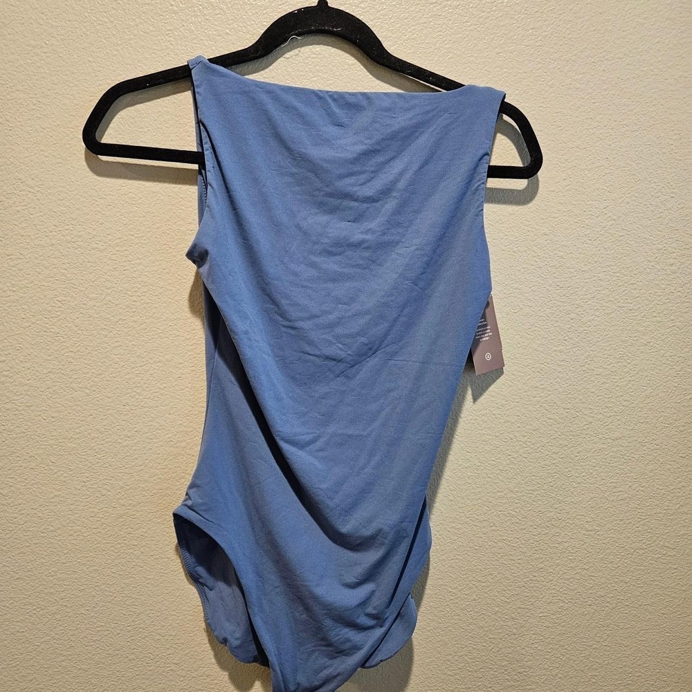 Auden Luxury Collection Dark Blue V-Neck Bodice Bodysuit Large NWT 023102597